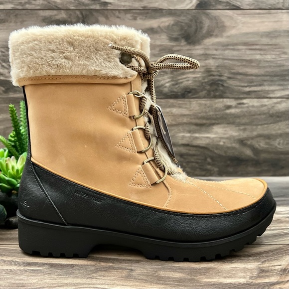 NIB JBU by Jambu Northgate Faux Fur Trim Waterproof Ankle Boots 8M Tan - Picture 9 of 13